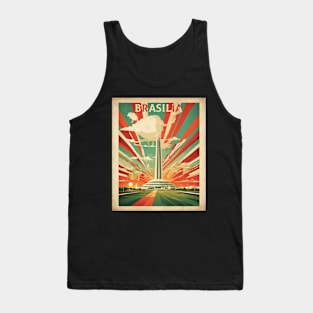 Brasilia Brazil Vintage Tourism Travel Poster Tank Top